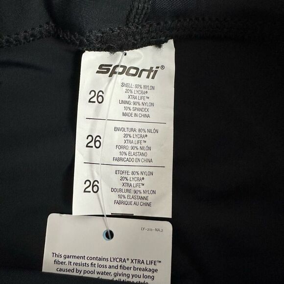 Sporti size 26 Jammer Swimsuit Black Red NEW - Picture 3 of 5